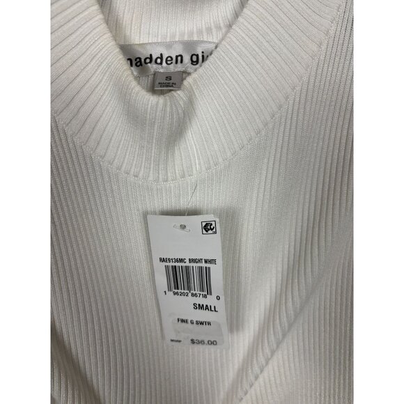 Madden Girl Women's Juniors' Ribbed Top Sheer Butterfly Sleeves White Small NWTs - Picture 7 of 8